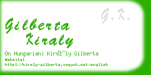 gilberta kiraly business card